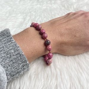 Lepidolite Energy Bracelet-bronze accent